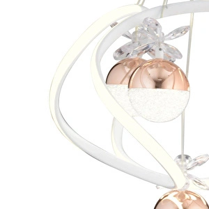 Apliqa Balca 4'lü Beyaz Bakır 3 Renkli 84 Watt Ledli Kelebek Led Avize Top Avize Modern Oturma Odası, Koridor, Salon Led Avize görseli 4