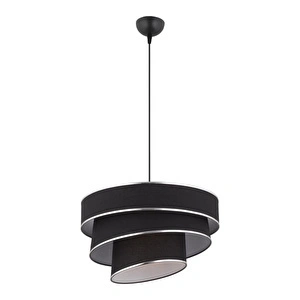 Apliqa Paoni 3 Katlı Siyah Gümüş Detaylı Modern Koridor,yatak Odası Salon Avize görseli 3