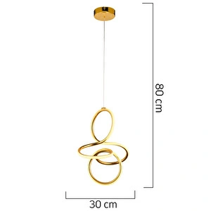Apliqa Lucetta Gold Sarkıt 48 Watt Sarkıt 3 Renkli Ledli Modern Mutfak Banyo Led Salon Sarkıt Avize görseli 3