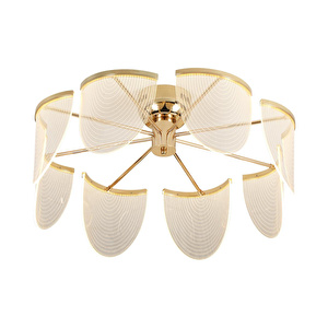 Apliqa Janne 8 Li Gold Kaplama 26 Watt 3 Renkli Ledli Modern Tasarım Oturma Odası Salon Led Avize görseli 2