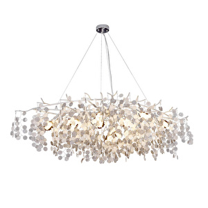 Apliqa Masal Sıralı Krom Yemek Masası Üstü, Kristal Taşlı Modern, Oturma Odası, Salon Avize