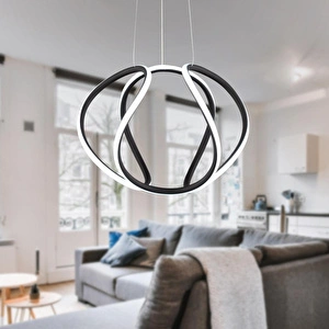 Apliqa Pietra Siyah Sarkıt 56 Watt Sarkıt 3 Renkli Ledli Modern Mutfak Banyo Led Salon Sarkıt Avize görseli 1