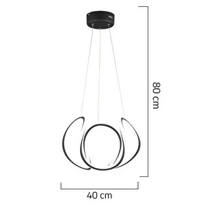 Apliqa Pietra Siyah Sarkıt 56 Watt Sarkıt 3 Renkli Ledli Modern Mutfak Banyo Led Salon Sarkıt Avize görseli 4