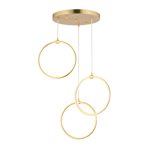 Apliqa Ruscello 3lü Gold Sarkıt 102 Watt Sarkıt Ledli Modern Mutfak Banyo Led Salon Sarkıt Avize görseli 2