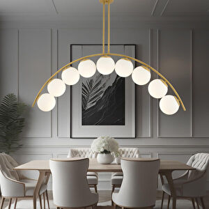 Apliqa Fralde 9 Lu Gold Modern Mutfak Cafe Restoran Için Uygun Retro Salon Avize görseli 1