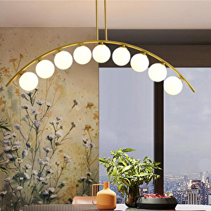 Apliqa Fralde 9 Lu Gold Modern Mutfak Cafe Restoran Için Uygun Retro Salon Avize görseli 2