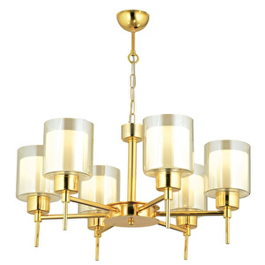 Apliqa Cemre 6 Lı Gold Modern Yatak Odası Salon Avize görseli 4