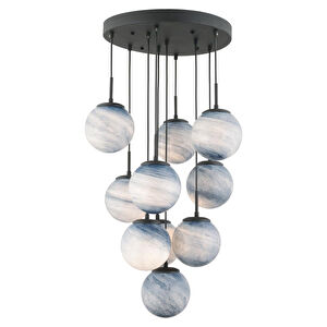 Apliqa Efser 10lu Yuvarlak Avi̇ze Modern Oturma Odası Salon Sarkıt Avize görseli 2
