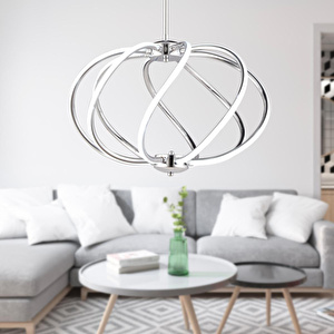 Apliqa Gestel Krom Sarkıt 88 Watt Sarkıt Ledli Modern Mutfak Banyo Led Salon Sarkıt Avize görseli 1