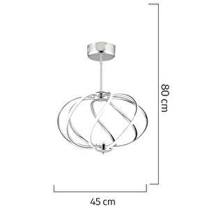Apliqa Gestel Krom Sarkıt 88 Watt Sarkıt Ledli Modern Mutfak Banyo Led Salon Sarkıt Avize görseli 3