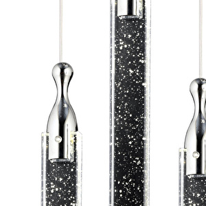 Apliqa Klaus 3'lü Yuvarlak 3 Renkli 48 Watt Krom Kristal Ledli Modern Oturma Odası Salon Sarkıt Avize görseli 4