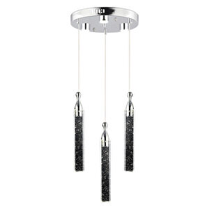 Apliqa Klaus 3'lü Yuvarlak 3 Renkli 48 Watt Krom Kristal Ledli Modern Oturma Odası Salon Sarkıt Avize görseli 2