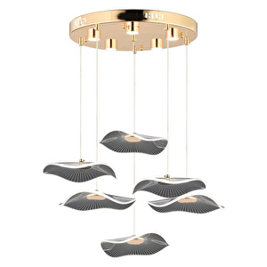 Apliqa Jolie 6'lı Yuvarlak 3 Renkli 61 Watt Gold Kristal Ledli Modern Oturma Odası Salon Sarkıt Avize görseli 3