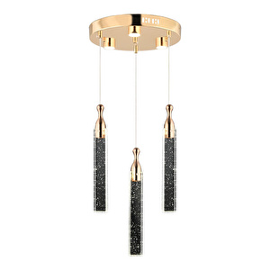 Apliqa Klaus 3'lü Yuvarlak 3 Renkli 48 Watt Gold Kristal Ledli Modern Oturma Odası Salon Sarkıt Avize görseli 3