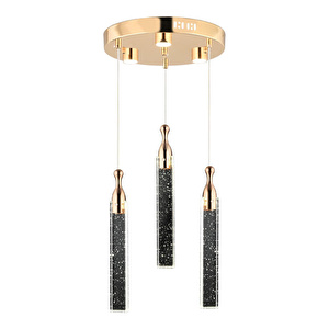 Apliqa Klaus 3'lü Yuvarlak 3 Renkli 48 Watt Gold Kristal Ledli Modern Oturma Odası Salon Sarkıt Avize görseli 2