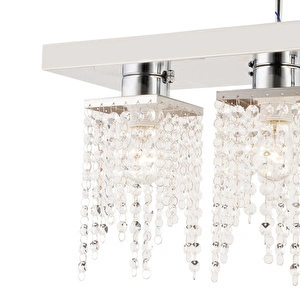 Apliqa Nikola 3lü Krom Kristalli Taşlı Modern Tasarım Kristal Salon Avize görseli 5