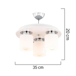 Apliqa Atlas 3 Lü Yuvarlak Beyaz Modern Genç Odası Mutfak- Banyo Mutfak Salon Spot Avize görseli 3