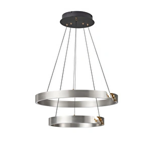 Apliqa Late Gri İki Katlı Yuvarlak 69 Watt Modern Sarkıt Salon Led Avize görseli 5