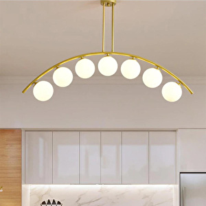 Apliqa Fralde 7 Li Gold Modern Mutfak Cafe Restoran Için Uygun Retro Salon Avize görseli 2