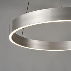 Apliqa Late Gri 60'lık Yuvarlak 41 Watt Modern Sarkıt Salon Led Avize görseli 5
