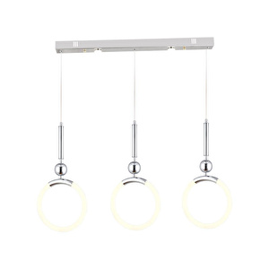Apliqa Struer 3'lü Sıralı Krom Ledli 66 Watt Modern Koridor, Yatak Odası Salon Sarkıt Led Avize görseli 2