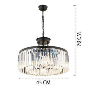 Apliqa Kanvas 3 Parça Kristalli Taşlı Modern Tasarım Kristal Salon Avize-aplik Seti görseli 3