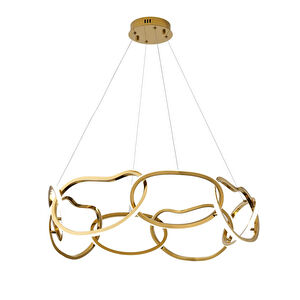 Apliqa Quon 8'li Gold 150 Watt Yuvarlak Modern Sarkıt Salon Led Avize görseli 2