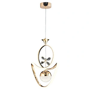 Apliqa Conroy Gold 3 Renkli 48 Watt Kristal Ledli Modern Oturma Odası Salon Sarkıt Avize görseli 3