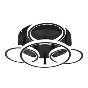 Apliqa Dalia Siyah 114 Watt Ledli Modern Mutfak Banyo Led Salon Plafonyer Avize görseli 2