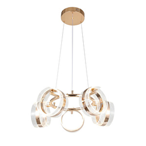 Apliqa Linea 5'li Gold Yuvarlak Salon Sarkıt Led Avize görseli 4