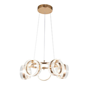 Apliqa Linea 5'li Gold Yuvarlak Salon Sarkıt Led Avize görseli 2