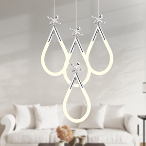 Apliqa Vojens 4'lü Yuvarlak Krom Ledli 53 Watt Kelebek Detaylı Modern Koridor, Yatak Odası Salon Sarkıt Led Avize görseli 1