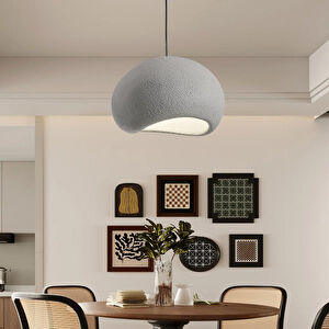 Apliqa Tretan Tekli Gri Beton Modern Sarkıt Oturma Odası Salon Sarkıt Avize görseli 1