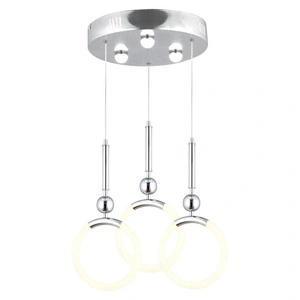 Apliqa Struer 3'lü Yuvarlak Krom Ledli 69 Watt Modern Koridor, Yatak Odası Salon Sarkıt Led Avize görseli 2