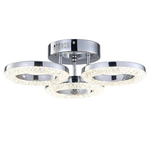 Apliqa Oylum 3'lü Krom 24 Watt Kristalli Koridor Salon Led Plafonyer Avize görseli 3