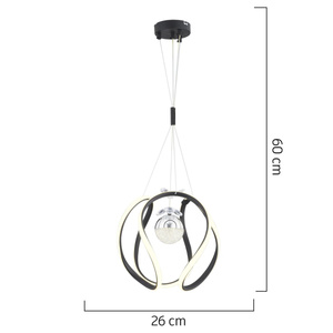 Apliqa Leroy Tekli Siyah Krom 3 Renkli 40 Watt Ledli Modern Oturma Odası, Koridor, Salon Led Avize görseli 5