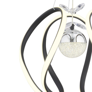 Apliqa Leroy Tekli Siyah Krom 3 Renkli 40 Watt Ledli Modern Oturma Odası, Koridor, Salon Led Avize görseli 4