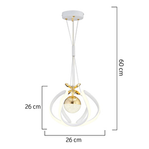 Apliqa Pelin Tekli Beyaz Gold 3 Renkli 39 Watt Ledli Modern Oturma Odası, Koridor, Salon Led Avize görseli 5