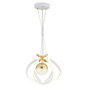 Apliqa Pelin Tekli Beyaz Gold 3 Renkli 39 Watt Ledli Modern Oturma Odası, Koridor, Salon Led Avize görseli 3