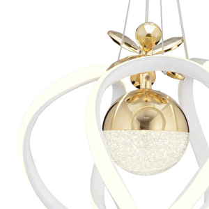 Apliqa Pelin Tekli Beyaz Gold 3 Renkli 39 Watt Ledli Modern Oturma Odası, Koridor, Salon Led Avize görseli 4
