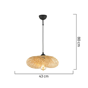 Apliqa Edna Tekli Rattan Modern Tasarım Oturma Odası Avize görseli 5