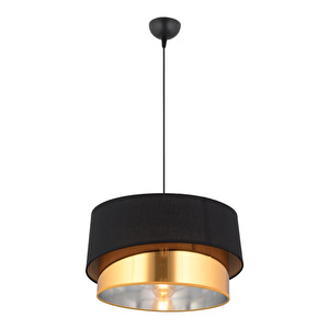 Apliqa Marstal Büyük 2 Katlı Siyah Gold Detaylı Modern Koridor,yatak Odası Salon Avize görseli 3