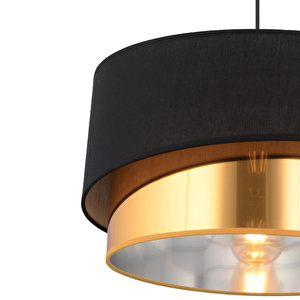 Apliqa Marstal Büyük 2 Katlı Siyah Gold Detaylı Modern Koridor,yatak Odası Salon Avize görseli 4
