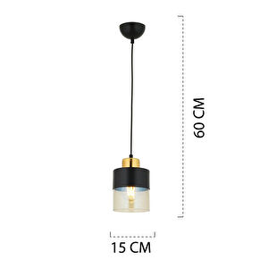 Apliqa Boris Tekli Siyah Gold Modern Retro Sarkıt Mutfak Salon Sarkıt Avize görseli 3