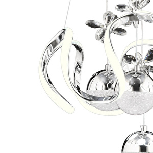 Apliqa Jonas Krom 3 Renkli 103 Watt Kristal Ledli Modern Oturma Odası Salon Sarkıt Avize görseli 3