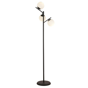 Apliqa Renji 3lü Siyah Boyalı Beyaz Camlı Modern Tasarım Metal Lambader görseli 4