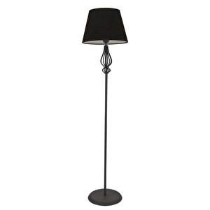 Apliqa Hefina Siyah Şapkalı Siyah Modern Tasarım Ayaklı Abajur Lamba Metal Lambader görseli 3