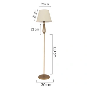 Apliqa Bolivia Beyaz Şapkalı Eskitme Modern Tasarım Ayaklı Abajur Lamba Metal Lambader görseli 5