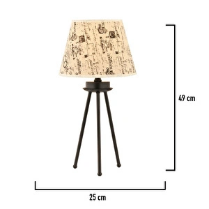 Apliqa Epona Desenli Şapkalı Siyah Modern Dekoratif Salon Abajur görseli 5