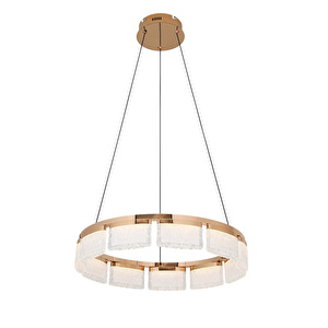 Apliqa Rosae 60'lık Gold Krisatal Yuvarlak Sarkıt Salon Led Avize görseli 2
